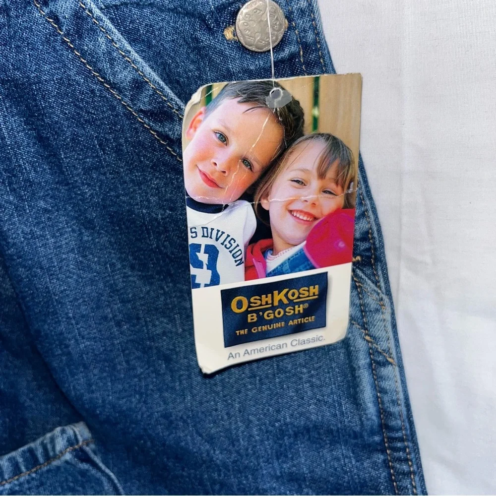 OshKosh B'gosh Girls‎ Denim Blue Overalls with Contrast Stitching